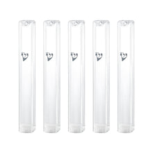 Load image into Gallery viewer, PLASTIC MEZUZAH CASE Rectangle Shape CLEAR  SILVER  shin waterproof Sold in unit of 5 pcs
