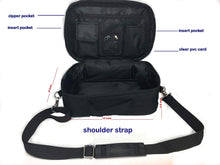 Load image into Gallery viewer, Tallit and Tefillin Travel Soft carbon lined Rain Proof Tote Bag טלית ותפילין Carry Handle And shoulder strap 12x8x4.8 inches silver emroidered

