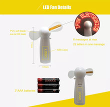 Load image into Gallery viewer, Flashing Logo USB LED Programmable LED Message Handheld promotional fan
