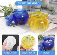 Load image into Gallery viewer, Silicone Round Jar Silicone Molds, Jar Resin Molds with Lid, Epoxy Molds for DIY Jewelry Storage Box,Candle Holder,Candy Container, Epoxy Resin Casting Craft Gifts
