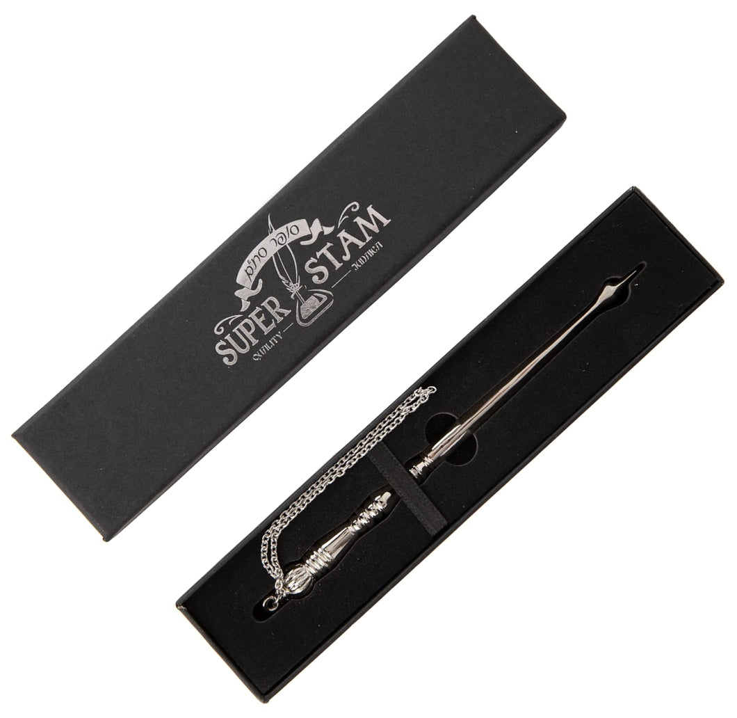 Torah/Book Pointer Yad Hand Pointer Silver Finish Great bar bat Mitzvah Gift with a 20cm Bead Charm in Gift Box