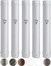 Load image into Gallery viewer, PLASTIC MEZUZAH CASE WHITE  Semiround silver shin self Stick Waterproof Rubber Cork Sold in unit of 5 pcs
