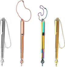 Load image into Gallery viewer, Torah Book Scalable Extendable Hand Pointer with Pocket Clip 14 cm Scalable to 27 cm Plus Steel Bead Chain Great Bar Bat Mitzvah Gift
