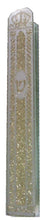 Load image into Gallery viewer, MEZUZAH CASE  Glass with Silicon Seal Crown Motif in Gold
