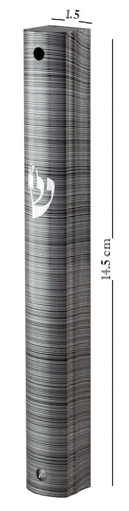 Aluminum MEZUZAH CASE  Black and silver lines  Waterproof Rubber Cork Silver shin Sold in unit of 5 pcs