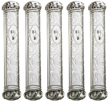 Load image into Gallery viewer, Plastic Transparent Crown Series Mezuzah case With Rubber Cork- Ornaments Sold in unit of 5 pcs.
