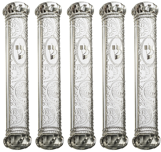 Plastic Transparent Crown Series Mezuzah case With Rubber Cork- Ornaments Sold in unit of 5 pcs.